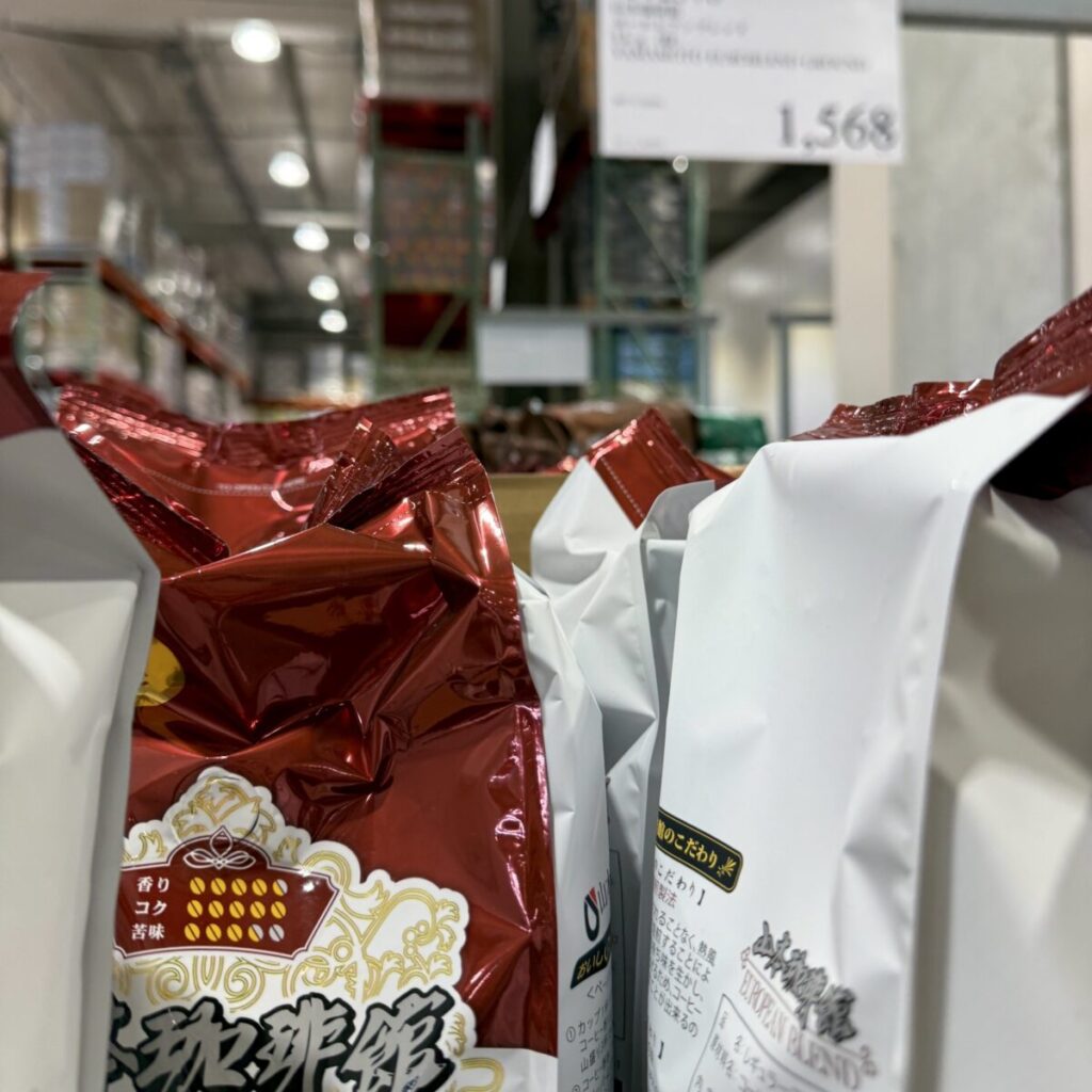 コストコの山本珈琲館ヨーロピアンブレンドが店内に陳列されている画像