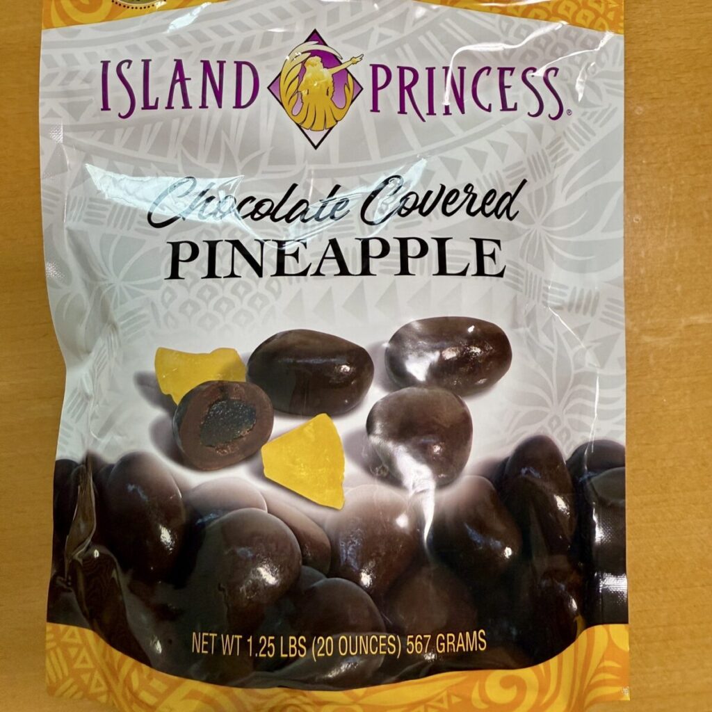 チョコがけパイナップルのパッケージ前面を撮った画像