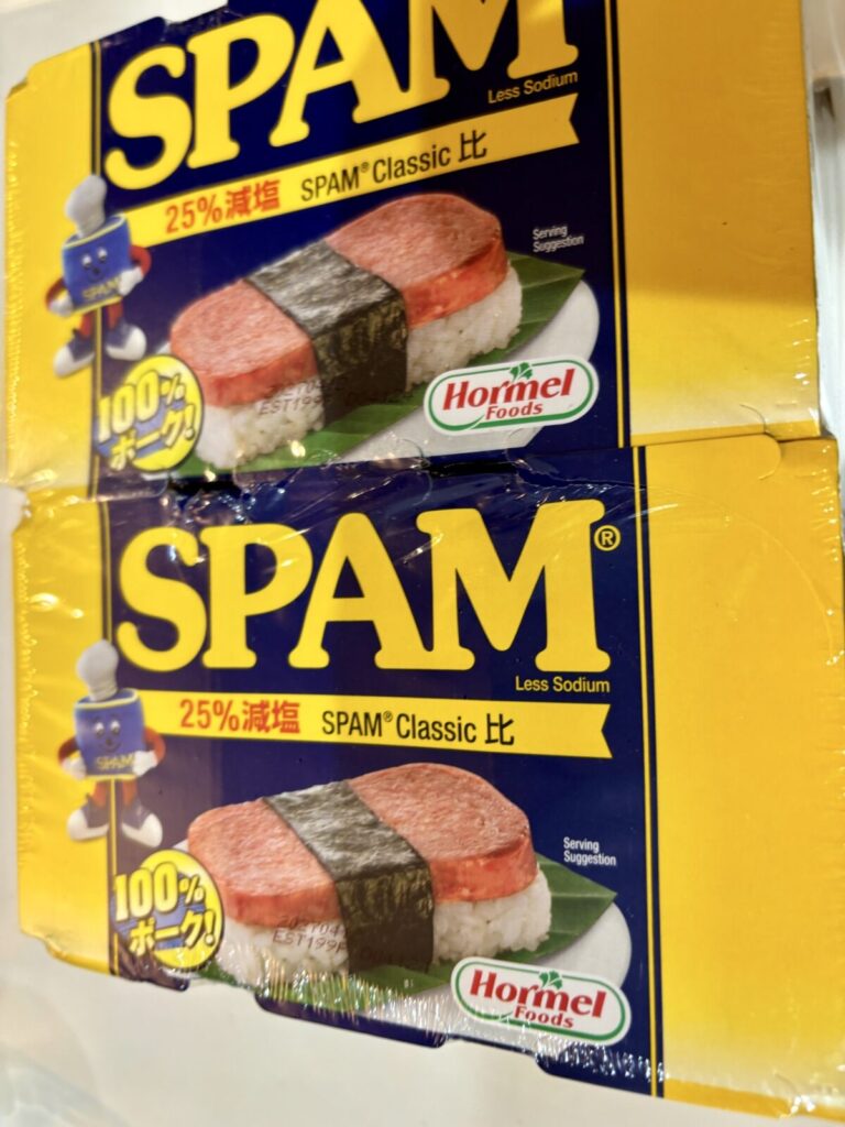 コストコのスパムのパッケージについて説明した画像
