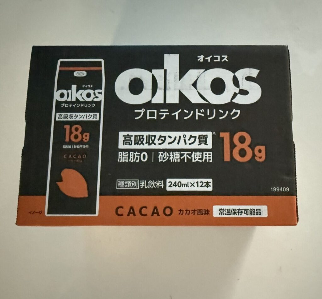 オイコスドリンクのパッケージ前面を撮った画像