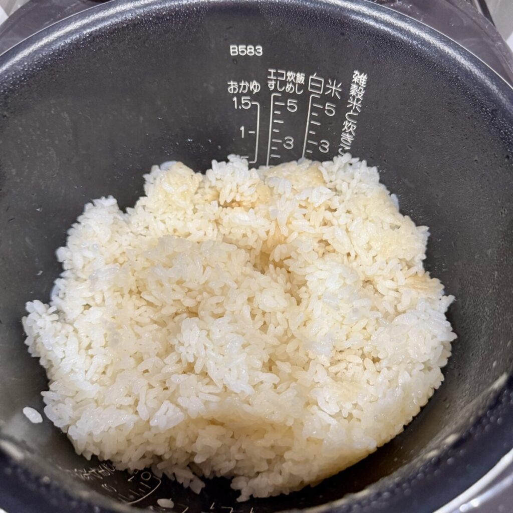 パールライスにみりんを入れて炊いたときの画像