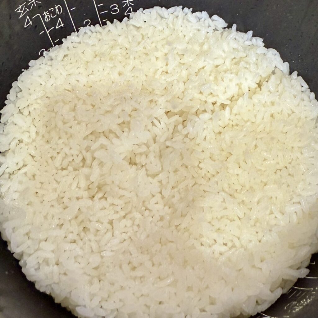 パールライスを炊飯した直後に撮った画像