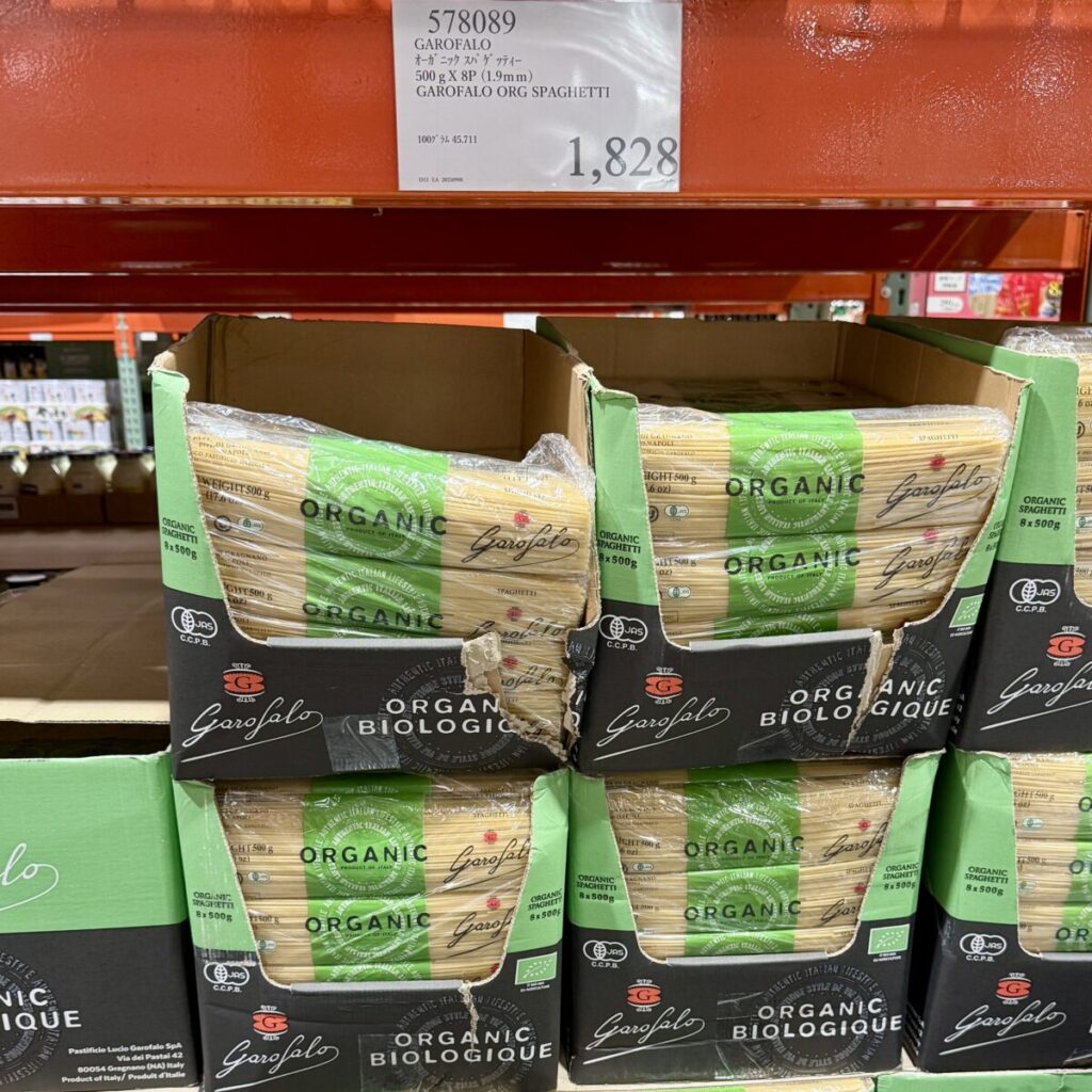 ガロファロのスパゲッティがコストコ店内に陳列されている画像