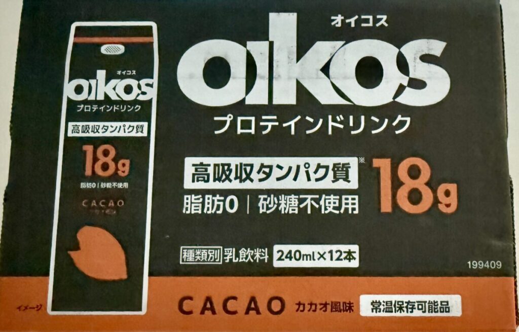 オイコスドリンクカカオ味が常温保管可能であることが分かる画像