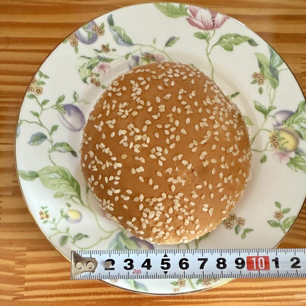 ごま付きバンズを測ったときの画像