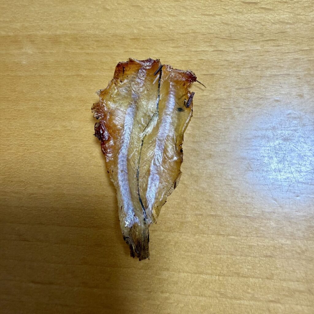 炙りいわしを1匹撮った画像