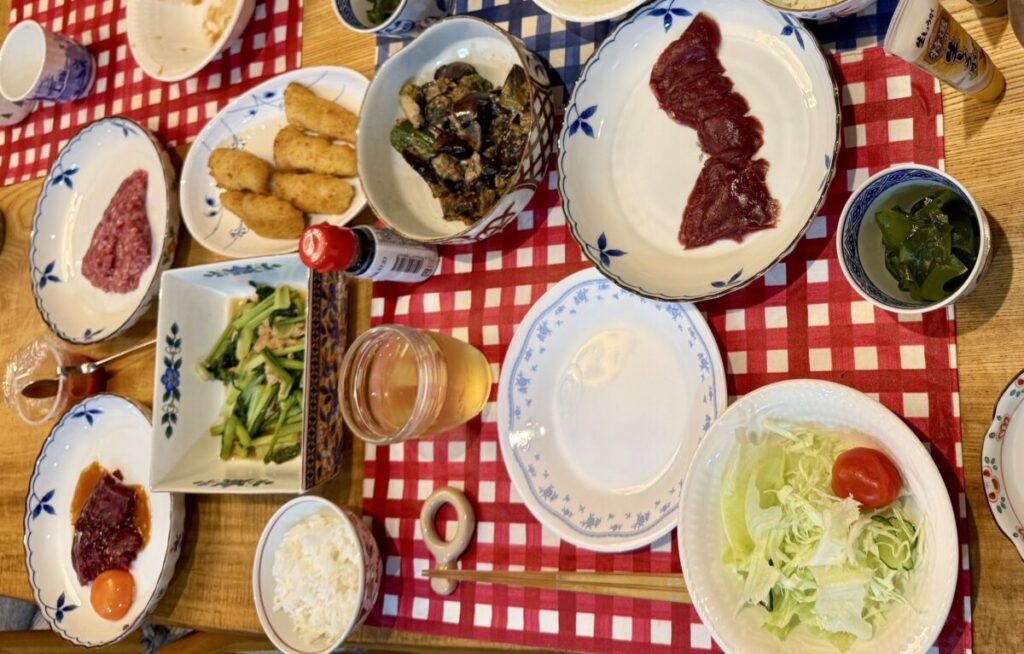 厳選　馬刺し3種セットを試食した日の献立