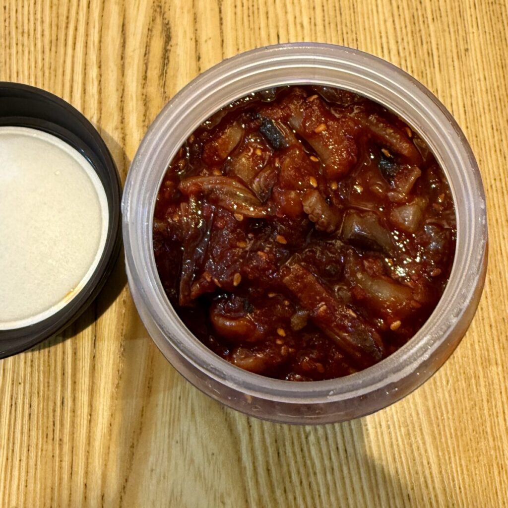 タコチャンジャを開封したところを撮った画像