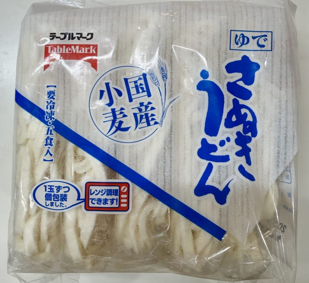 OKストアの冷凍うどんのパッケージ前面を撮った画像