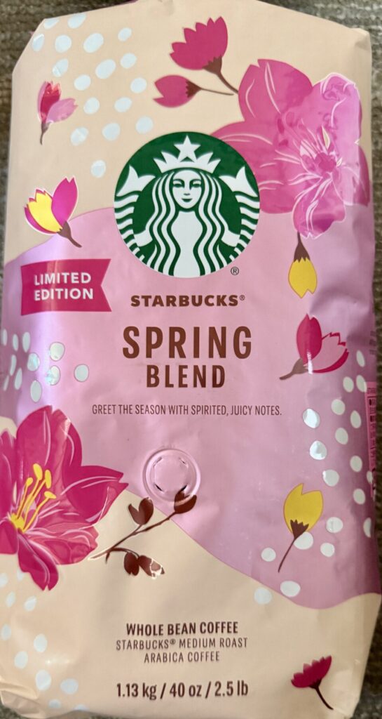 スターバックススプリングブレンドのパッケージ前面を撮った画像
