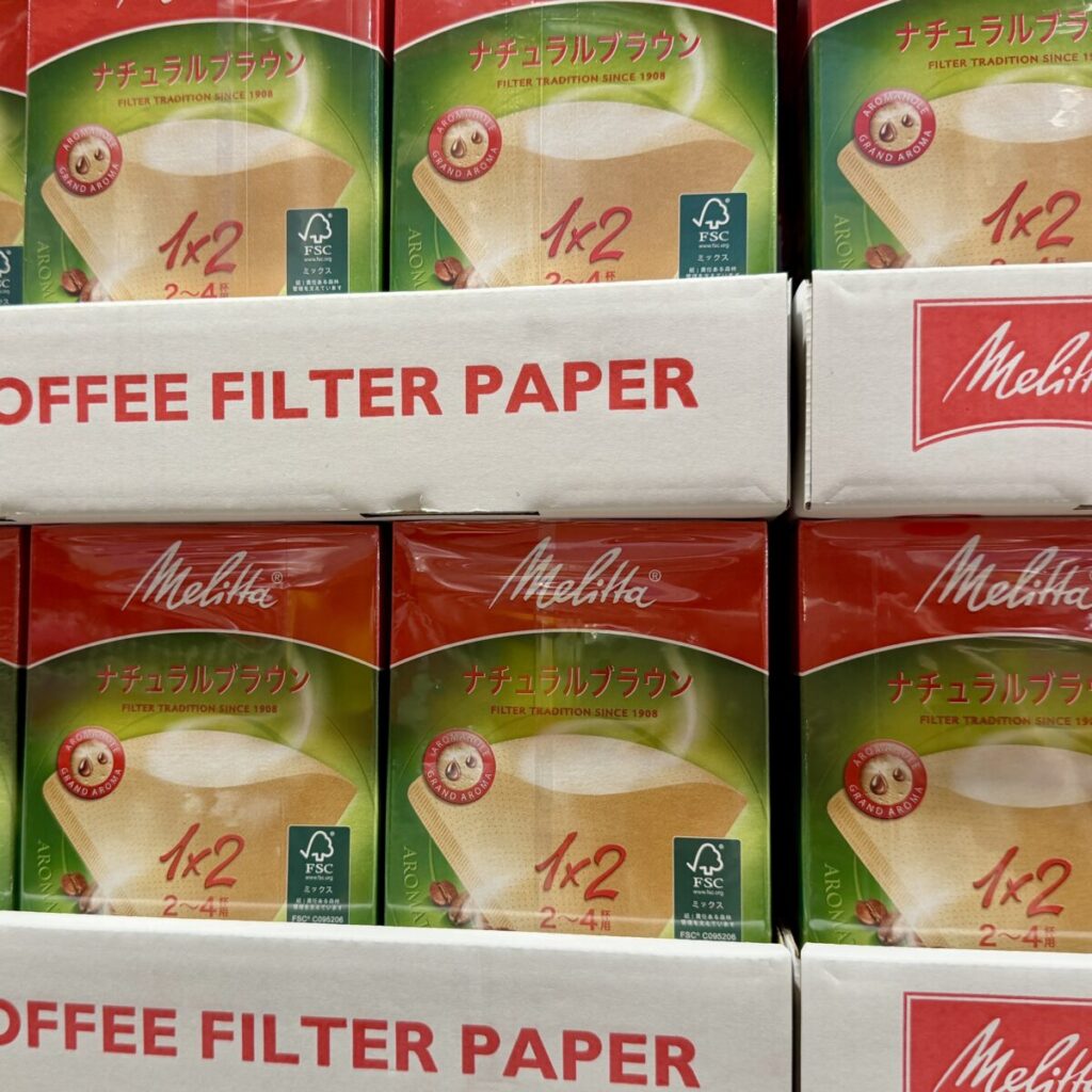 メリタ フィルター ナチュラルブラウンがコストコ店内に陳列されている画像