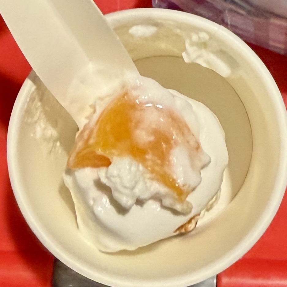 ピーチヨーグルトスクープケーキが試食で提供されたときの画像
